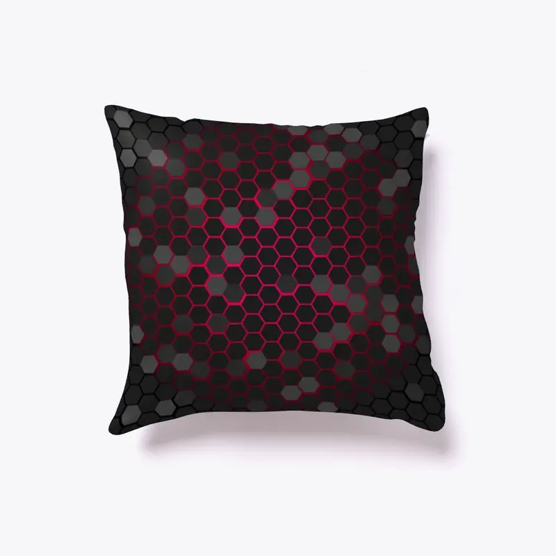 Honeycomb Red and black color pillow