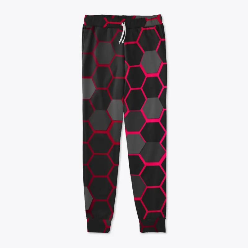 Honeycomb Red and black Legging, shorts