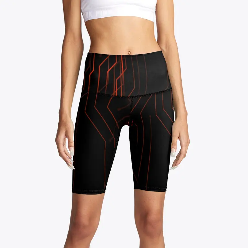 Red Circuit style Leggings, Joggers